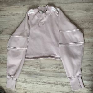 Pink/light purple adidas cropped sweater